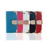 Wholesale - Elegant PU Leather Pattern Case with Rhinestone for iPhone5