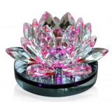 Wholesale - Gorgeous Sparkling Crystal Glass Lotus Flower Car Air Freshener/Perfume Décor Artware, Sapphire Yellow