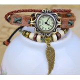 Wholesale - Retro Style Women's Hand Knitting Alloy Quartz Movement Glass Round Fashion Watcht (More Colors)