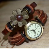 Wholesale - Retro Style Women's Hand Knitting Alloy Quartz Movement Glass Round Fashion Watcht (More Colors)