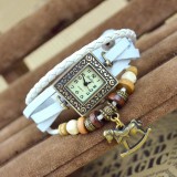 Wholesale - Retro Style Women's Hand Knitting Alloy Quartz Movement Glass Round Fashion Watch (More Colors)