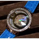 Wholesale - Retro Style Women's PU Alloy Quartz Movement Glass Round Fashion Watch with Thinestone