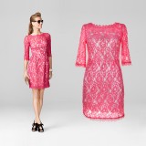 Wholesale - Seventh Sleeve Lace Embroidery Dress Evening Dress