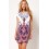 KM Totem Printing Short Sleeve Round Neck Dress Evening Dress