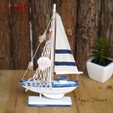 Wholesale - Decorative Mediterranean Style Large Size Wooden Sailing Ship Models Desk Decoration