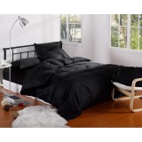 Wholesale - LLANCL Pure Color 4 Pieces Duvet Cover Set Bedding Set -- Black
