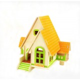 Wholesale - DIY Wooden 3D Jigsaw Puzzle Model Colorful House F301