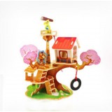 Wholesale - DIY Wooden 3D Jigsaw Puzzle Model Colorful House F110