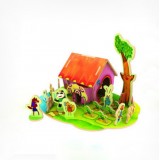 Wholesale - DIY Wooden 3D Jigsaw Puzzle Model Colorful House F101