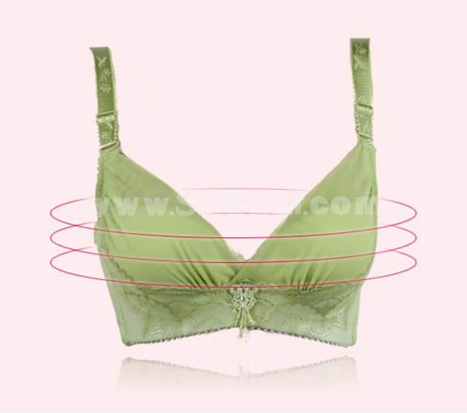 Thickened Four Hook Lace Adjustable Extra Gather & Push up Bra