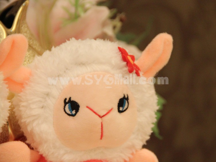 Cute Flower White Sheep Plush Toy 18cm/7"